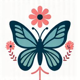 蝶と花のアイコン